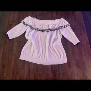 R&W Co. off the Shoulder Top with Ruffle Detail